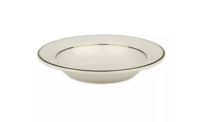 7 inch bowl, China, Ivory with Gold Rim