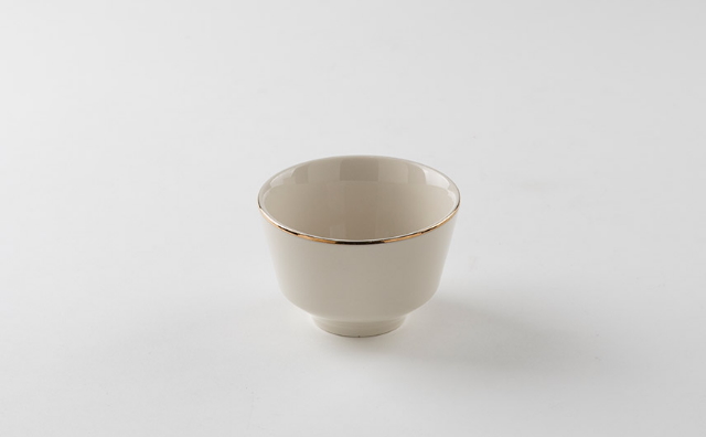 Soup Cup, China, Ivory with Gold Rim