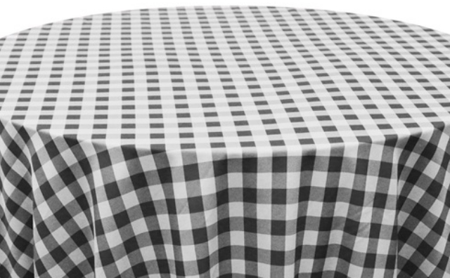 black and white checkered linen