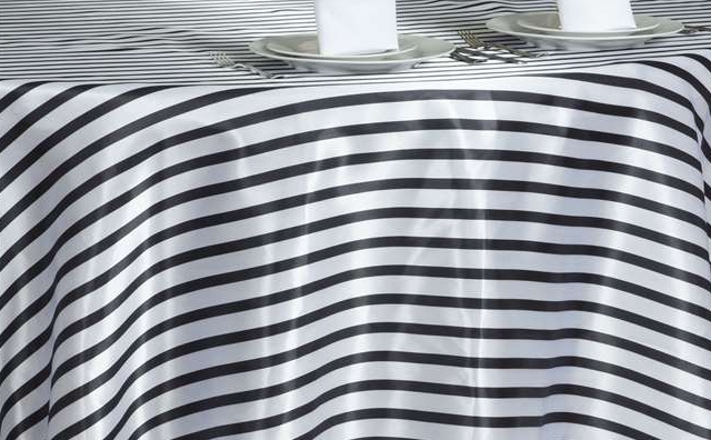 black and white stripes linen