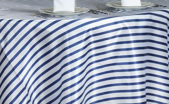 navy blue and white stripes linen