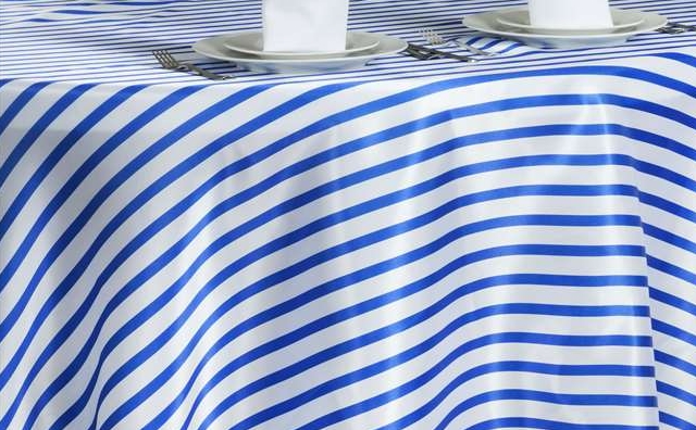royal blue and white stripes linen