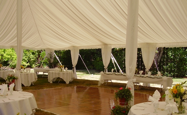 Pole Tent with draping